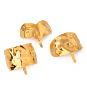 18K gold geometric shape with texture design simple personality hair accessories