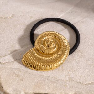 18K gold conch shape with texture design unique high-end hair accessories
