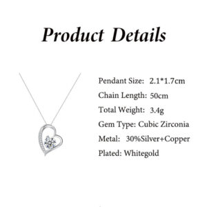 Heart Shaped Diamond Set Zircon Gift Box Pendant Necklace for Your Beloved Daughter