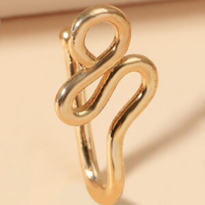 18K gold U-shaped nose ornament with geometric design, simple and unique