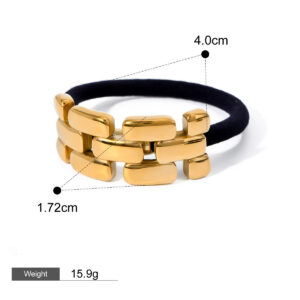 18K gold trendy personality geometric stacking design light luxury style hair accessories