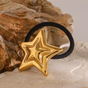 18K gold five-pointed star with texture design high-end hair accessories