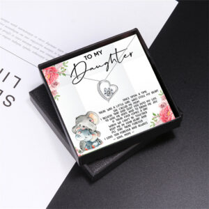 Heart Shaped Zircon Gift Box Necklace for Baby Girl