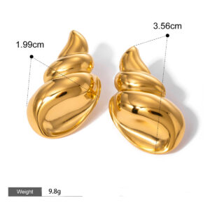 18K gold ocean element design high-end earrings, rings and hair accessories set