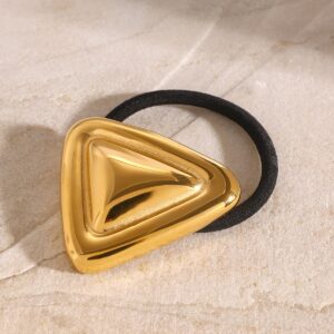18K gold triangle with texture design high-end hair accessories