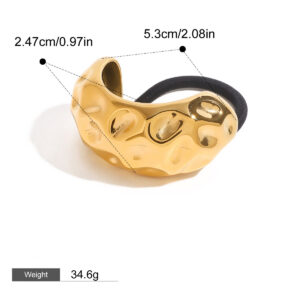 18K gold C-shaped with hammered design high-end hair accessories