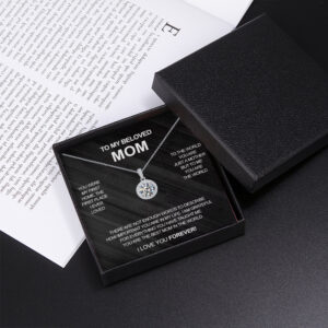 Simple Atmospheric Round Diamond Full Moon Night Design Gift Box Necklace for Amazing Mom