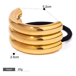 18K gold three-layer C-shaped design unique personality hair accessories