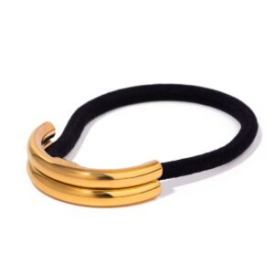 18K gold double-layer C-shaped design high-end hair accessories