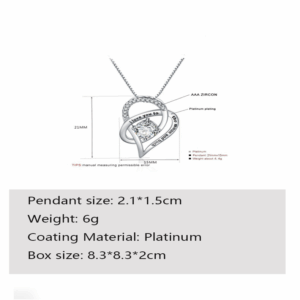 Fashionable heart-shaped cutout inlaid zircon design gift box necklace for mother-in-law