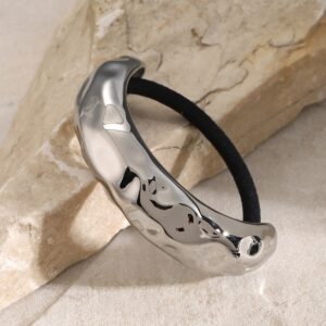 18K gold elegant geometric U-shaped hair accessories with texture design