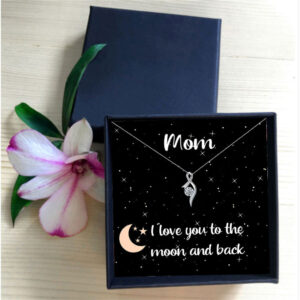 Delicate Cupid’s Arrow Diamond Gift Box Necklace for Mom