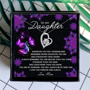 Heart Shaped Diamond Set Zircon Gift Box Pendant Necklace for Your Beloved Daughter