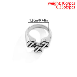 Fashion Simple ZZZ Letter Retro Style Ring