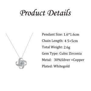 Delicate Four Leaf Clover Diamond Gift Box Pendant Necklace for a Great Mom