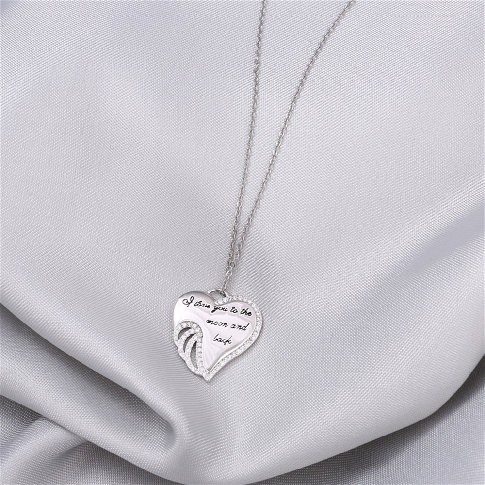 Angel Wings Full Diamond Love Design Gift Box Necklace for Daughter - Image 5
