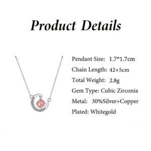 Exquisite Moon Diamond Design Gift Box Pendant Necklace for Daughter