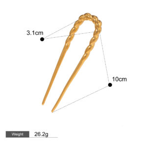 18K Gold Twisted Pattern Design High-end Simple Hair Accessories