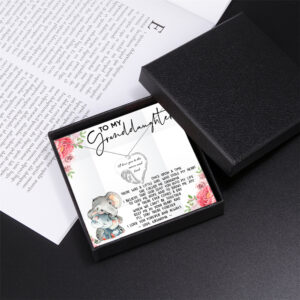 Exquisite Angel Wings Diamond Heart Design Gift Box Necklace for Granddaughter