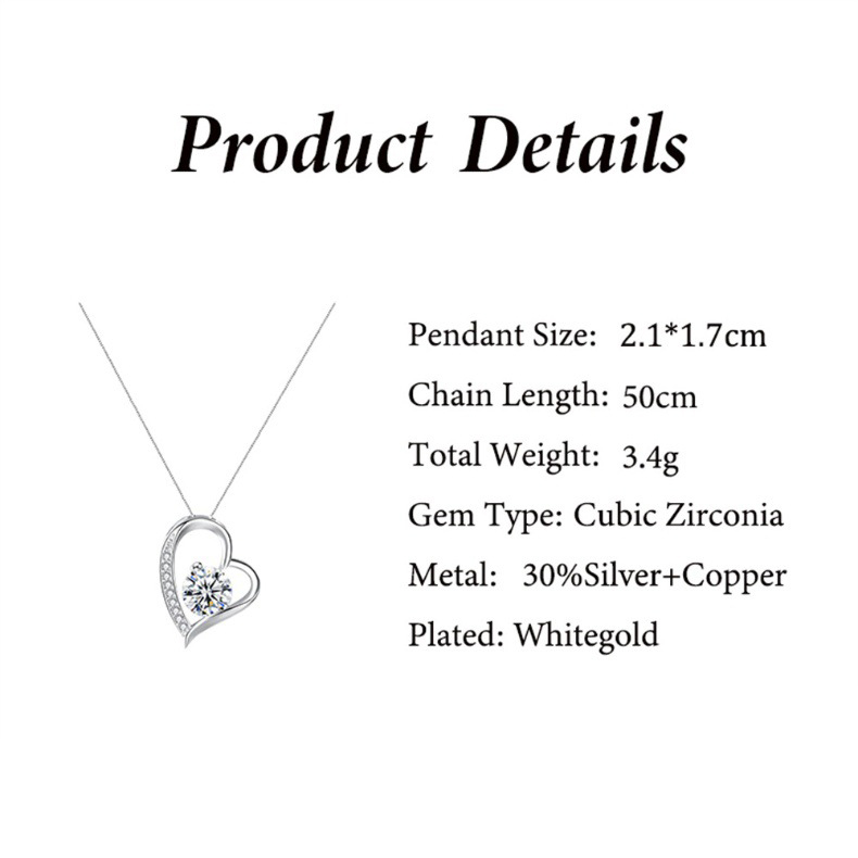 Light luxury heart-shaped cutout inlaid zircon gift box necklace for my dear daughter - Image 6