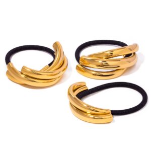 18K gold multi-layer C-shaped design unique personality hair accessories