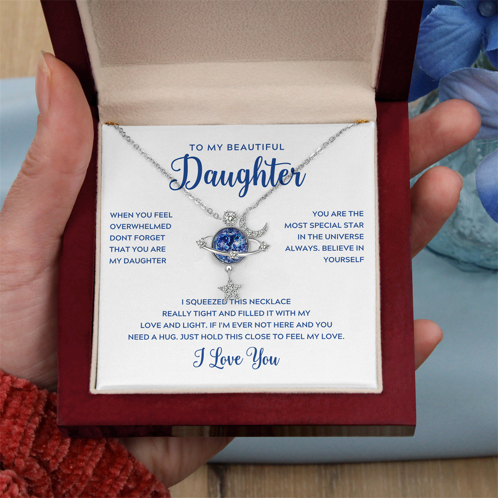 Mother's Day Simple Cosmic Planet Design Necklace - Image 3