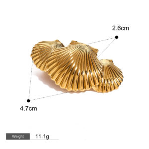 18K gold shell shape with texture design exquisite and noble hair accessories