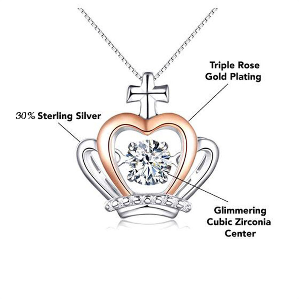 Fashionable Crown Diamond Design Gift Box Pendant Necklace For Your Soul Mate - Image 7