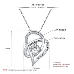Mother’s Day Cutout Heart Inlaid Zircon Pendant Necklace