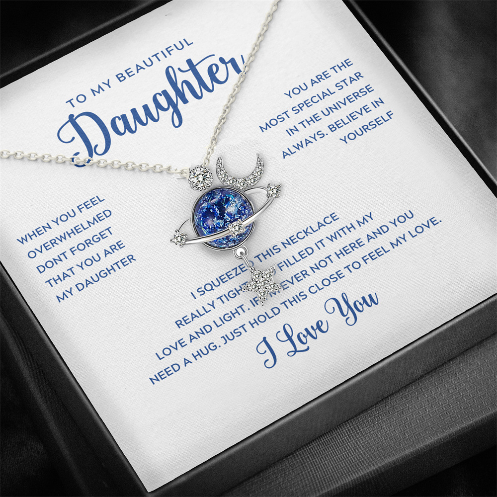 Mother's Day Simple Cosmic Planet Design Necklace - Image 7