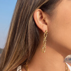 Rhinestone Chain Tassel Earrings
