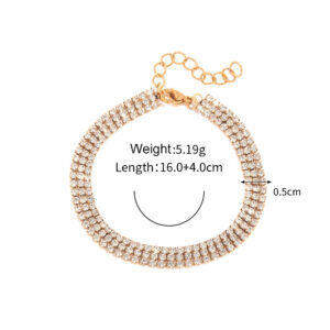 18K Gold Exquisite Fashion Multi-Layer Diamond Design Bracelet Necklace Set
