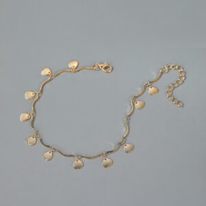 Classic simple summer beach style metal shell design versatile anklet