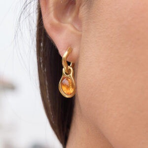 Amber Resin Geometric Drop Earrings