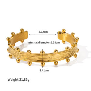 18K Gold Exquisite Fashion C Shape Wood Grain Fold Design Light Luxury Earrings Bracelet Ring Set