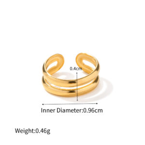 18K Gold Exquisite Simple Double Layer Design Earrings